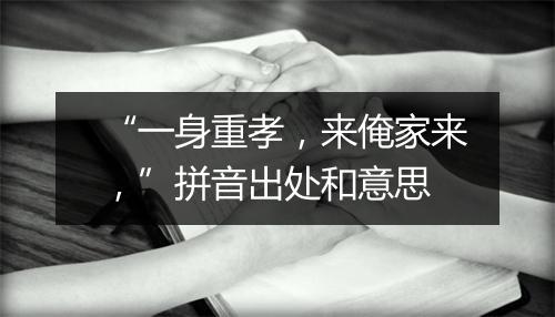 “一身重孝，来俺家来，”拼音出处和意思