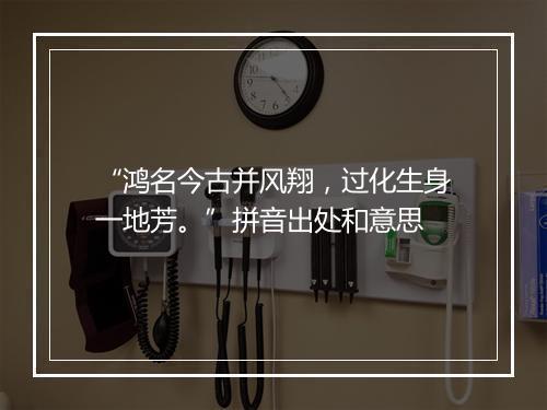 “鸿名今古并风翔，过化生身一地芳。”拼音出处和意思