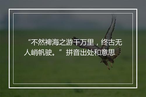 “不然裨海之游千万里，终古无人峭帆驶。”拼音出处和意思