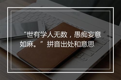 “世有学人无数，愚痴妄意如麻。”拼音出处和意思