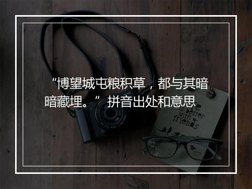 “博望城屯粮积草，都与其暗暗藏埋。”拼音出处和意思