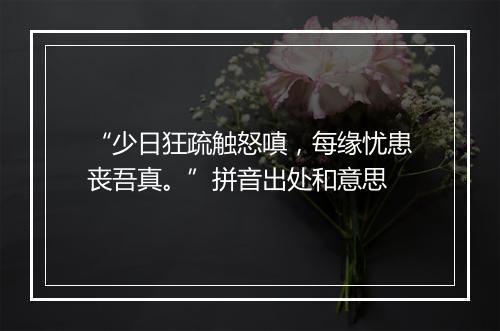 “少日狂疏触怒嗔，每缘忧患丧吾真。”拼音出处和意思