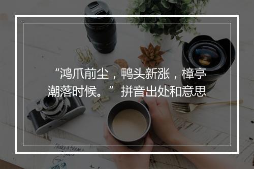 “鸿爪前尘，鸭头新涨，樟亭潮落时候。”拼音出处和意思