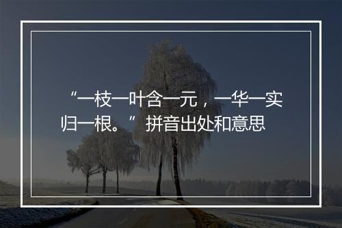 “一枝一叶含一元，一华一实归一根。”拼音出处和意思