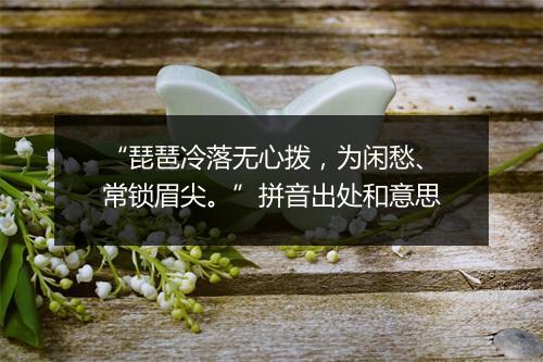 “琵琶冷落无心拨，为闲愁、常锁眉尖。”拼音出处和意思