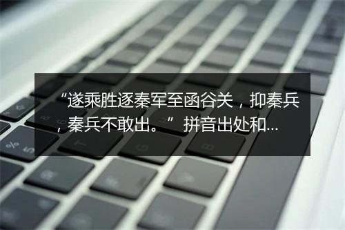 “遂乘胜逐秦军至函谷关，抑秦兵，秦兵不敢出。”拼音出处和意思