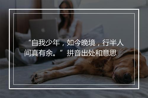 “自我少年，如今晚境，行半人间真有余。”拼音出处和意思