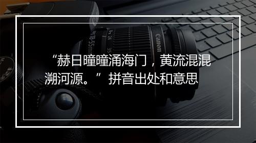 “赫日曈曈涌海门，黄流混混溯河源。”拼音出处和意思