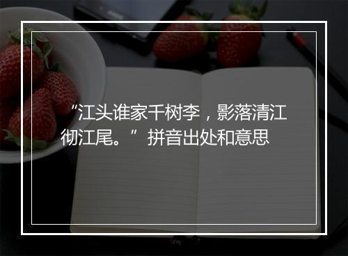 “江头谁家千树李，影落清江彻江尾。”拼音出处和意思