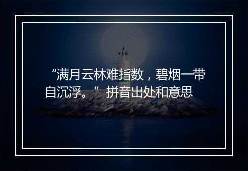 “满月云林难指数，碧烟一带自沉浮。”拼音出处和意思