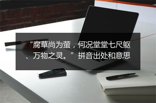 “腐草尚为萤，何况堂堂七尺躯、万物之灵。”拼音出处和意思