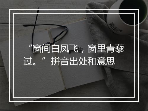 “窗间白凤飞，窗里青藜过。”拼音出处和意思