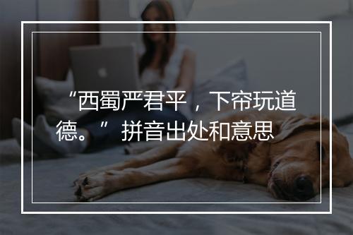 “西蜀严君平，下帘玩道德。”拼音出处和意思