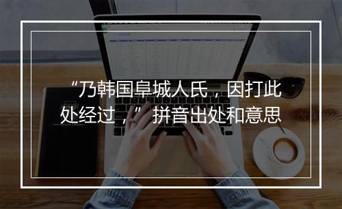 “乃韩国阜城人氏，因打此处经过，”拼音出处和意思