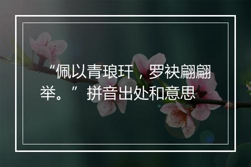 “佩以青琅玕，罗袂翩翩举。”拼音出处和意思