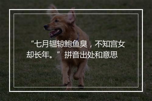 “七月辒辌鲍鱼臭，不知宫女却长年。”拼音出处和意思