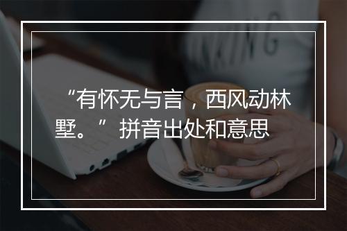 “有怀无与言，西风动林墅。”拼音出处和意思