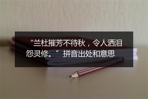 “兰杜摧芳不待秋，令人洒泪怨灵修。”拼音出处和意思