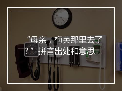 “母亲，梅英那里去了？”拼音出处和意思