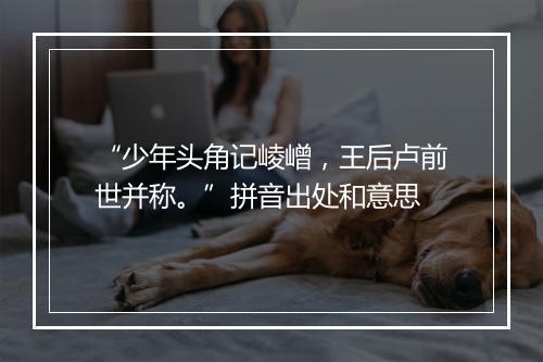 “少年头角记崚嶒，王后卢前世并称。”拼音出处和意思