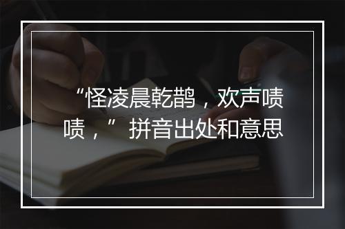 “怪凌晨乾鹊，欢声啧啧，”拼音出处和意思