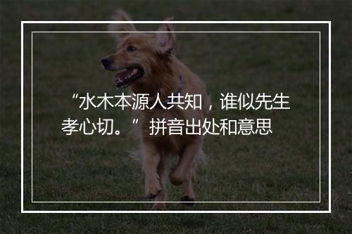 “水木本源人共知，谁似先生孝心切。”拼音出处和意思