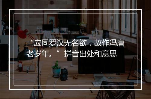 “应同罗汉无名欲，故作冯唐老岁年。”拼音出处和意思