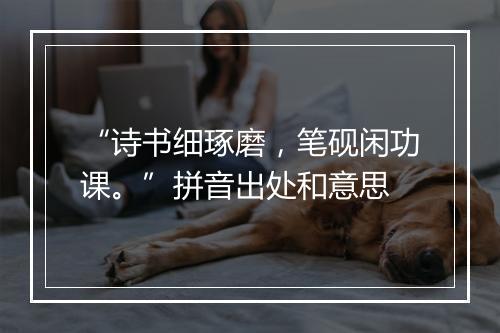 “诗书细琢磨，笔砚闲功课。”拼音出处和意思