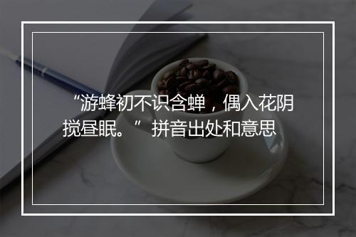 “游蜂初不识含蝉，偶入花阴搅昼眠。”拼音出处和意思