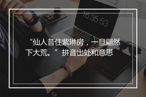 “仙人昔住紫琳房，一旦翩然下大荒。”拼音出处和意思