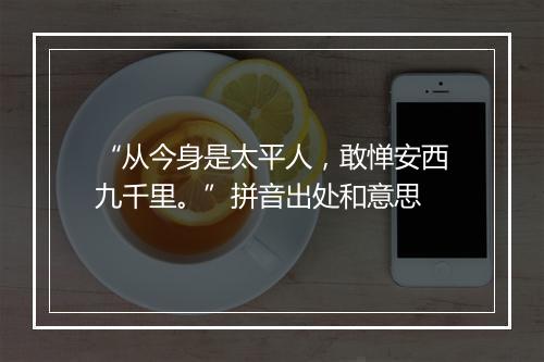 “从今身是太平人，敢惮安西九千里。”拼音出处和意思