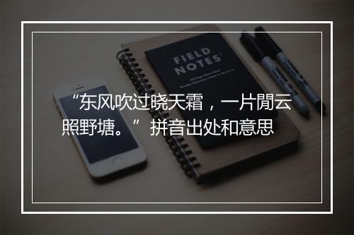 “东风吹过晓天霜，一片閒云照野塘。”拼音出处和意思