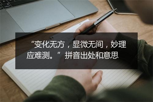 “变化无方，显微无间，妙理应难测。”拼音出处和意思