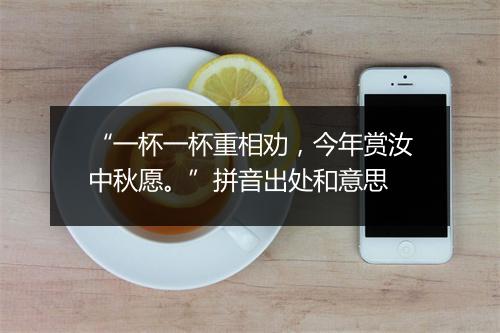 “一杯一杯重相劝，今年赏汝中秋愿。”拼音出处和意思