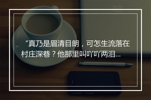 “真乃是眉清目朗，可怎生流落在村庄深巷？他那里叫吖吖两泪成行。”拼音出处和意思