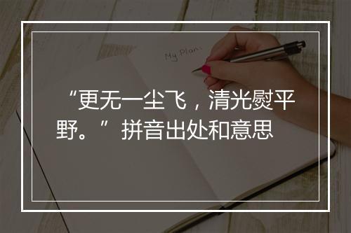 “更无一尘飞，清光熨平野。”拼音出处和意思