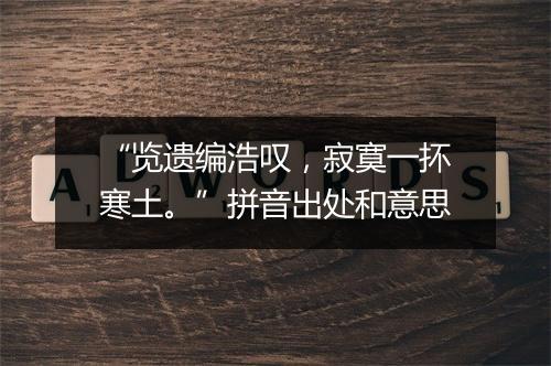 “览遗编浩叹，寂寞一抔寒土。”拼音出处和意思