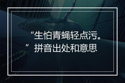 “生怕青蝇轻点污。”拼音出处和意思