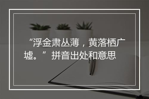 “浮金肃丛薄，黄落栖广墟。”拼音出处和意思