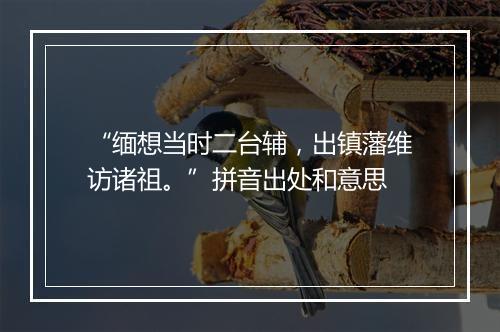 “缅想当时二台辅，出镇藩维访诸祖。”拼音出处和意思