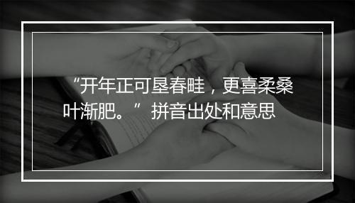 “开年正可垦春畦，更喜柔桑叶渐肥。”拼音出处和意思