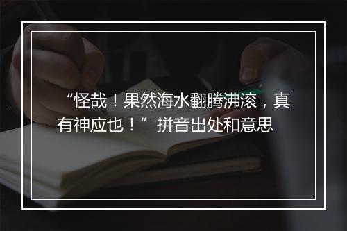 “怪哉！果然海水翻腾沸滚，真有神应也！”拼音出处和意思