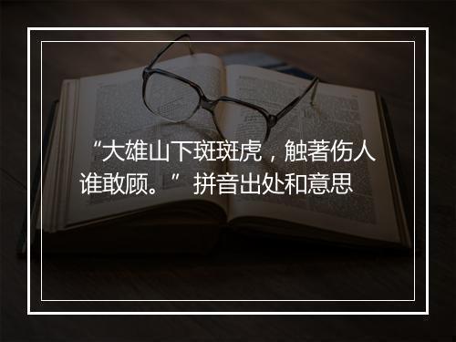 “大雄山下斑斑虎，触著伤人谁敢顾。”拼音出处和意思