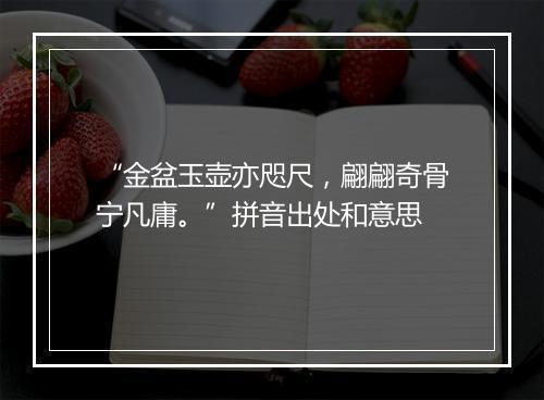 “金盆玉壶亦咫尺，翩翩奇骨宁凡庸。”拼音出处和意思