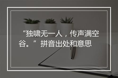 “独啸无一人，传声满空谷。”拼音出处和意思