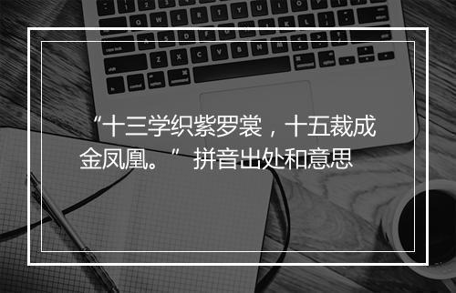 “十三学织紫罗裳，十五裁成金凤凰。”拼音出处和意思