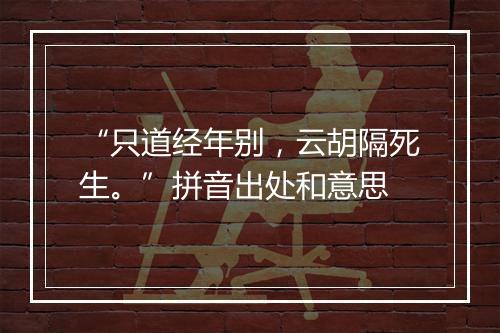 “只道经年别，云胡隔死生。”拼音出处和意思