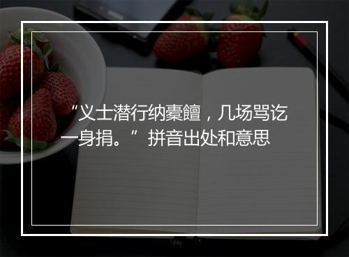 “义士潜行纳橐饘，几场骂讫一身捐。”拼音出处和意思