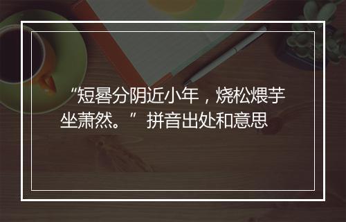 “短晷分阴近小年，烧松煨芋坐萧然。”拼音出处和意思