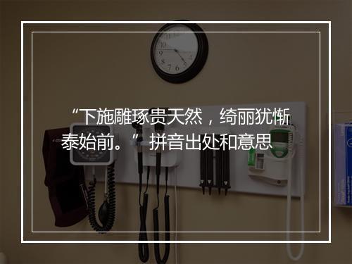 “下施雕琢贵天然，绮丽犹惭泰始前。”拼音出处和意思